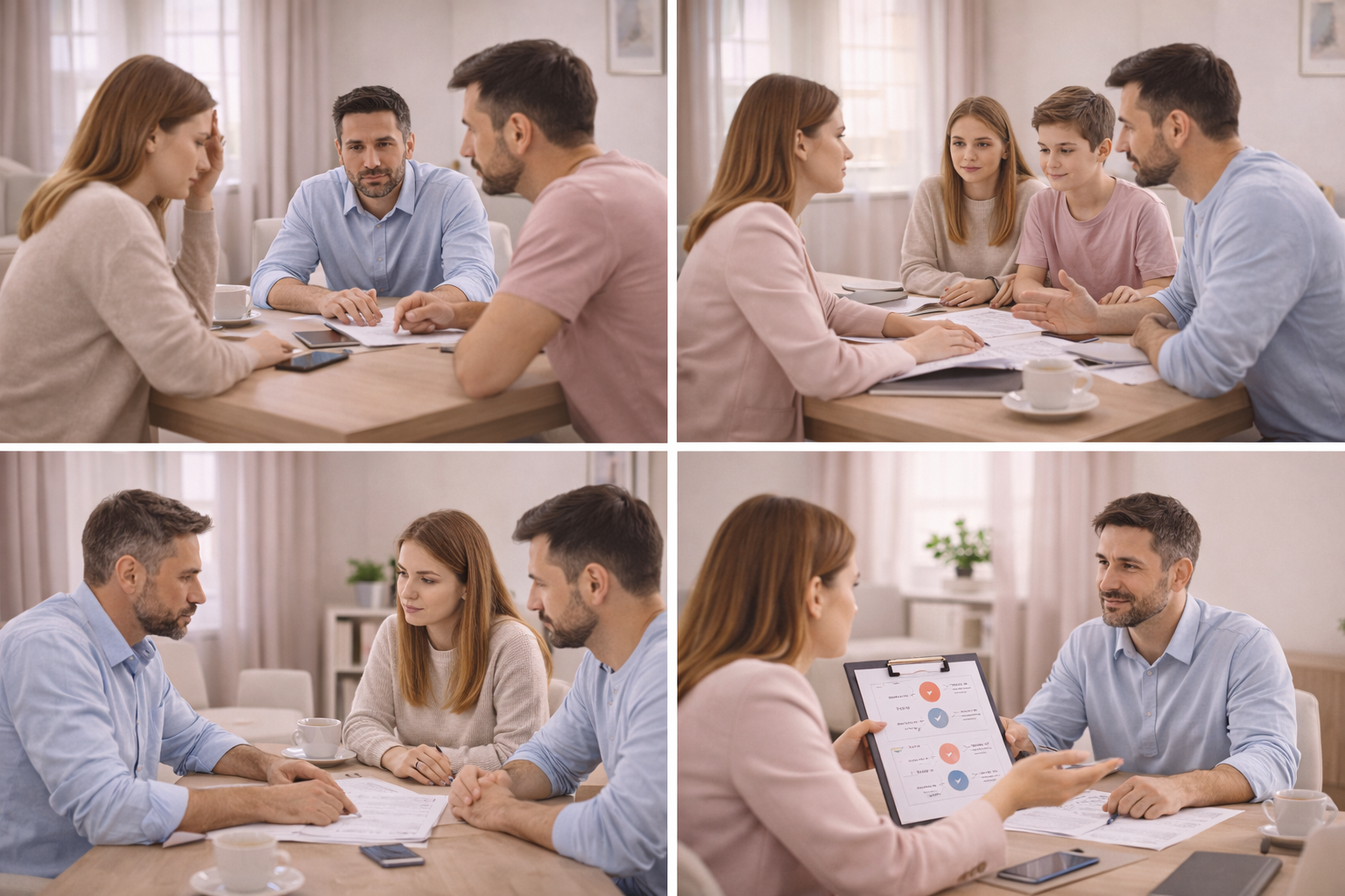 Illustration representing the families who can benefit from mediation services